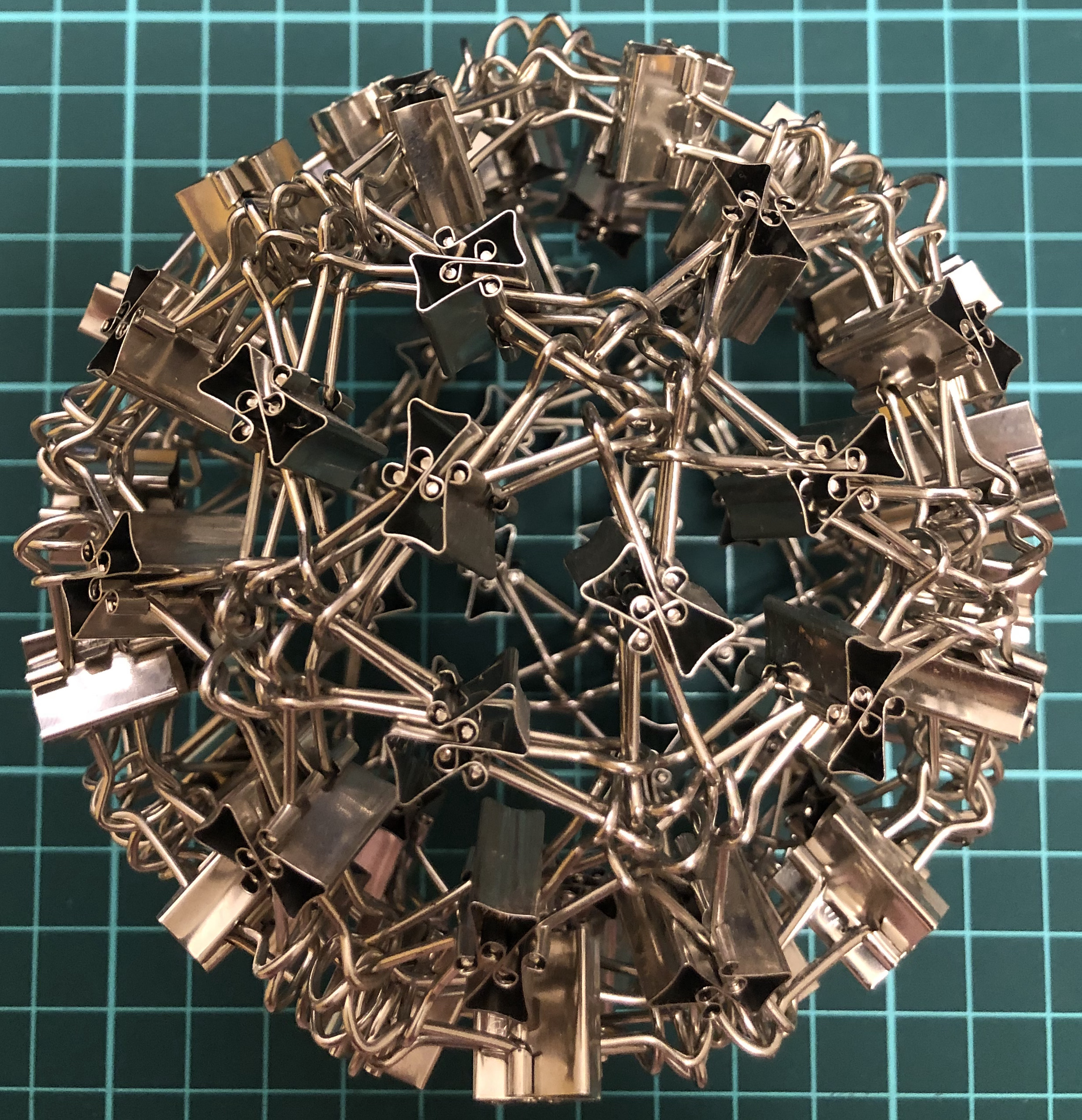 120 clips forming 60 I-edges forming snub cube