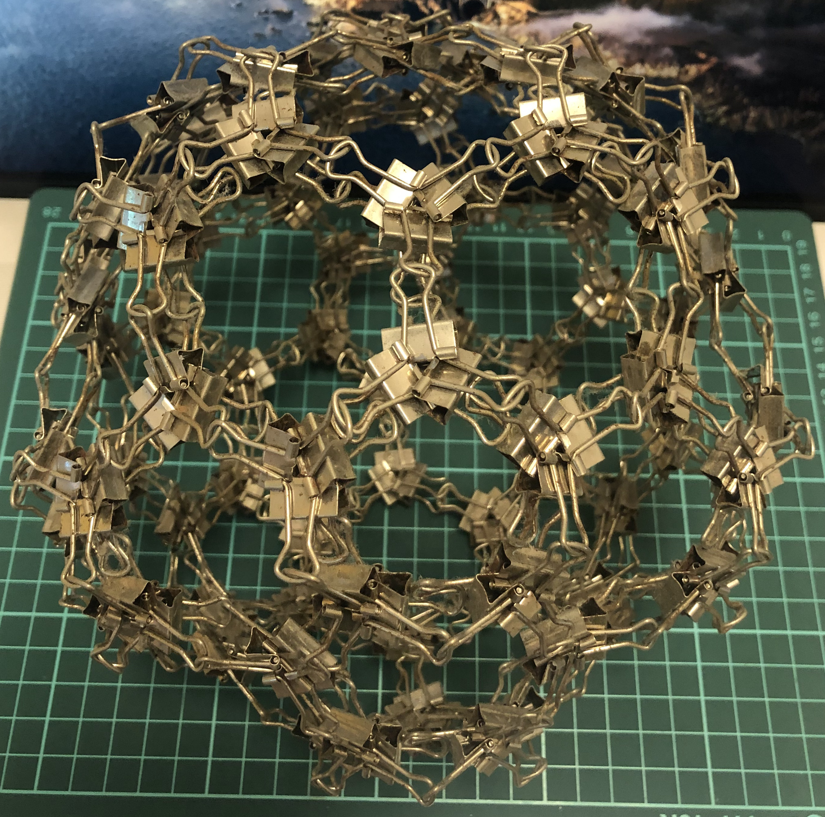 240 clips forming 60 W-edges forming chamfered dodecahedron